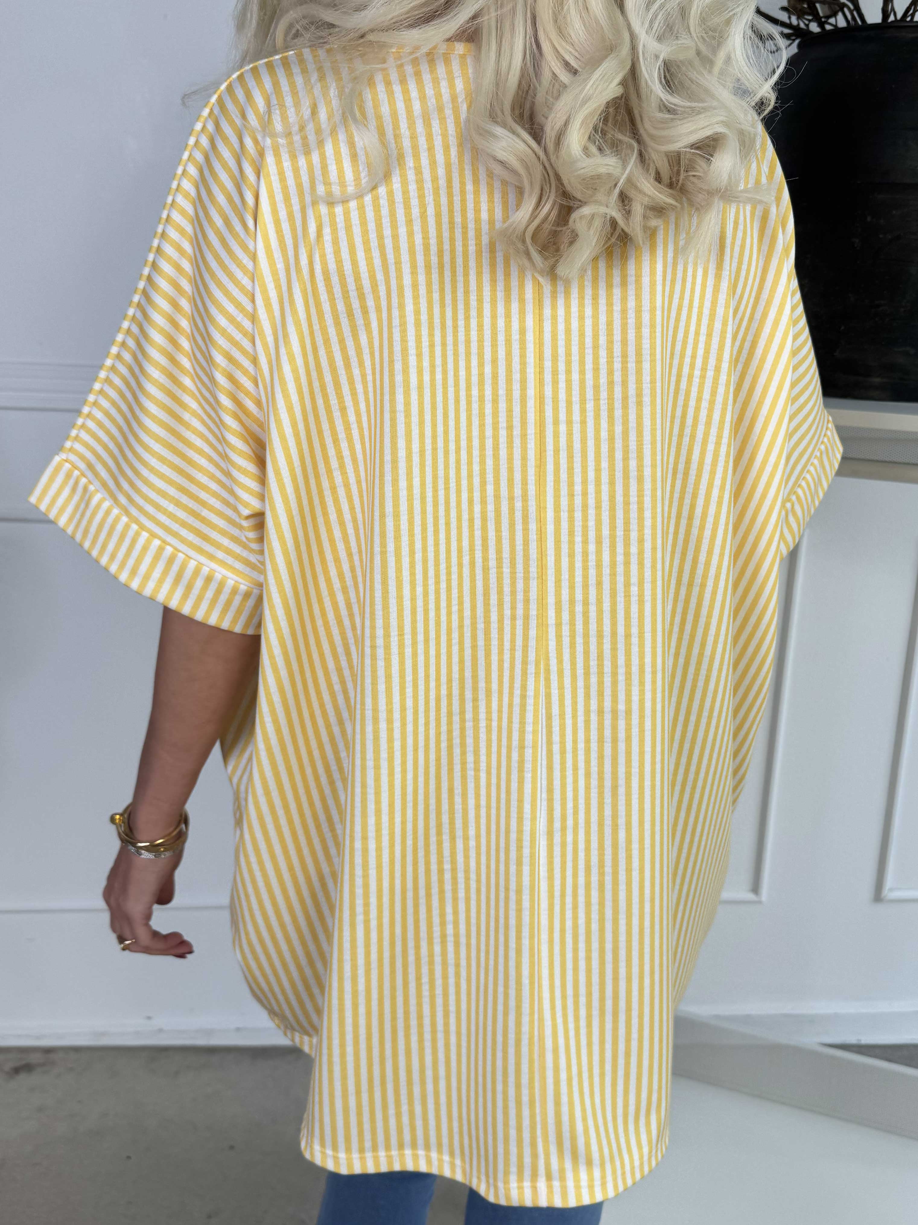 Mintu Stripe - Stribet t-shirt med vogue stående med glittrende similisten